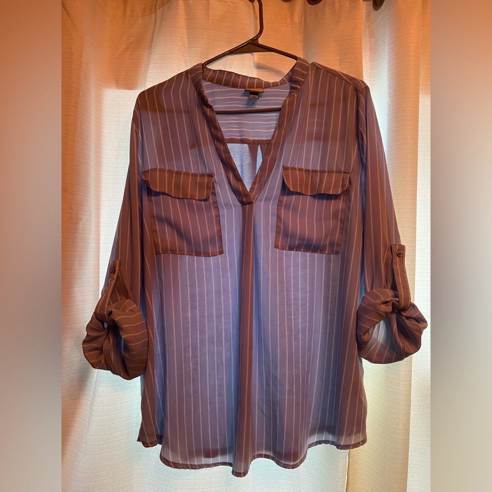 Blue/White Striped Blouse